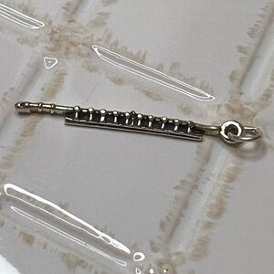 Vintage Flute Charm 925 Sterling Silver Detailed NOS Music Pendant